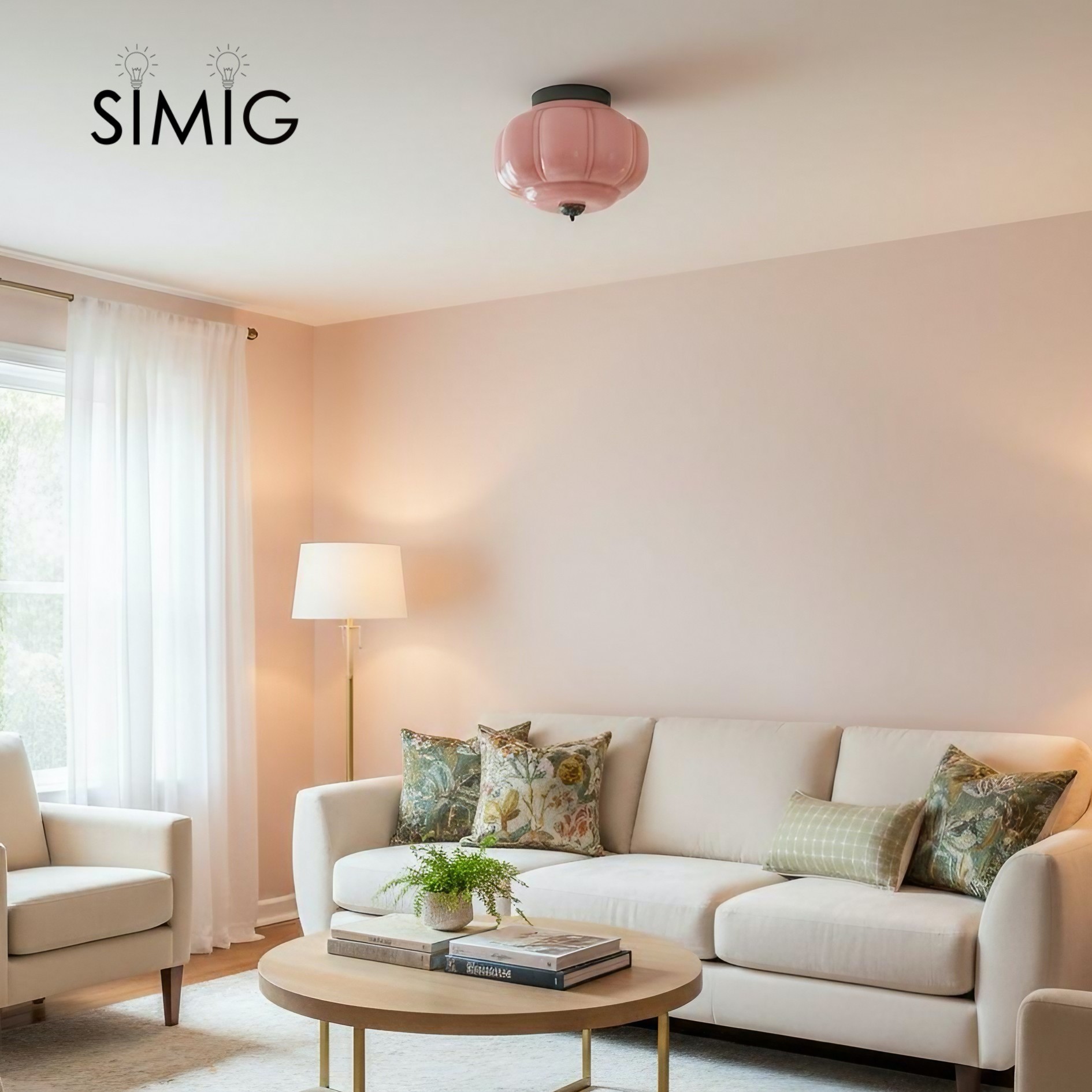Eloise Ceiling Light - Elegant Retro Brass Ceiling Light for Living Room G55