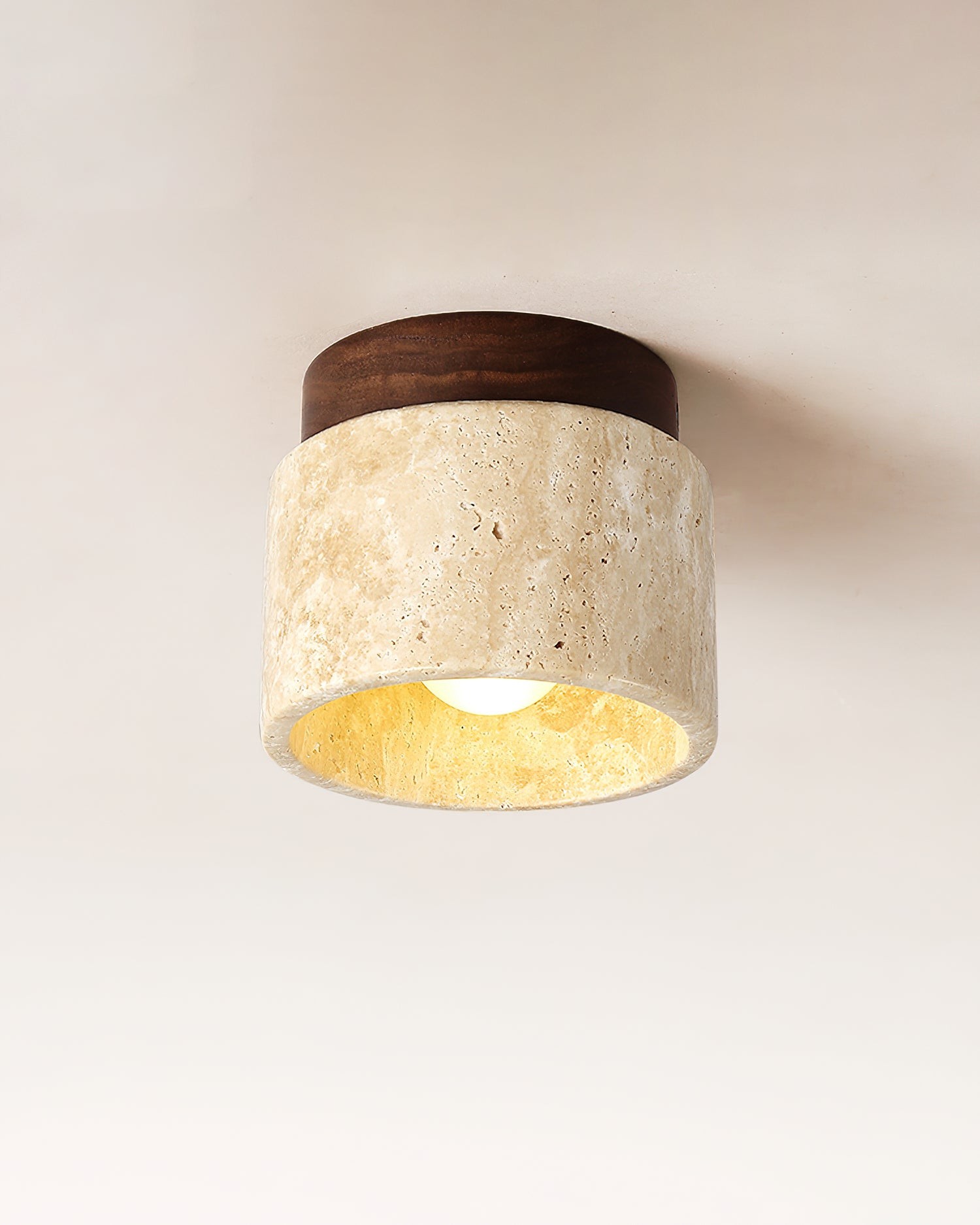Travertine and Wood Design - Nordic Ceiling Light for Modern Spaces M98