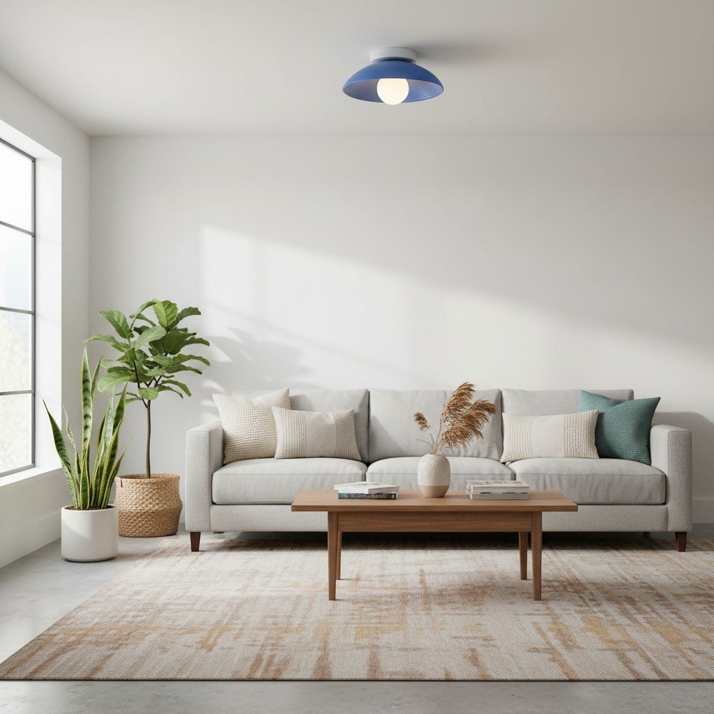 Ovalune Textured Flush Mount Ceiling Light – Modern Living Room T527
