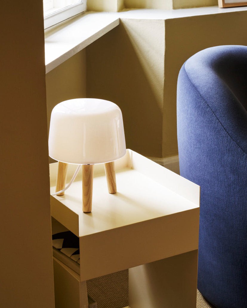 Nordic Wood Decorative Glass Table Lamp For Bedroom M255