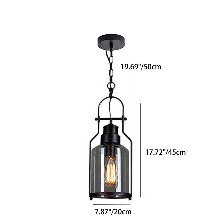 Industrial Vintage Iron Glass Jar 1-Light Pendant Light G30