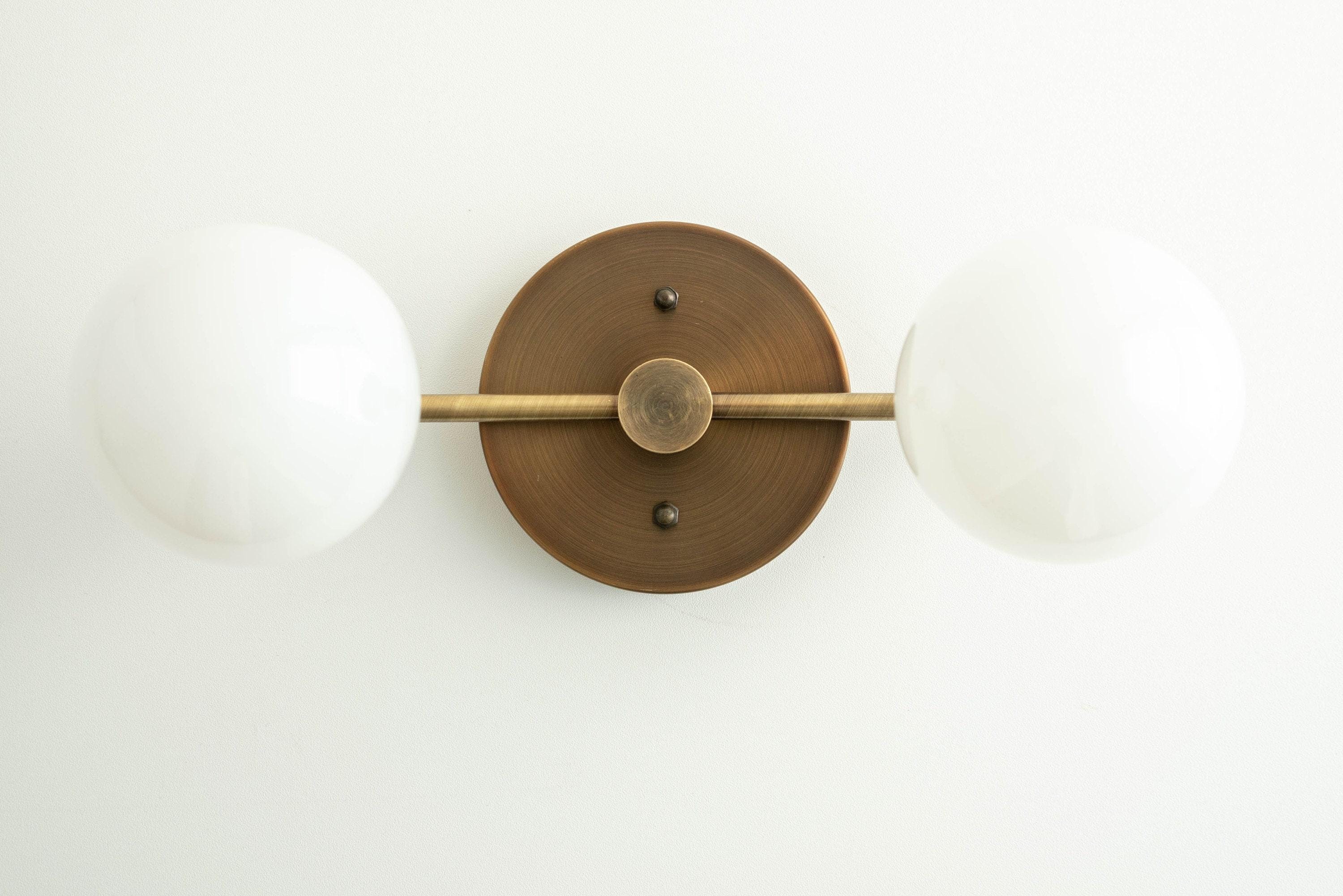 Glorica Glass Vanity Light - Modern Brass Wall Sconce for Bathroom Style T318