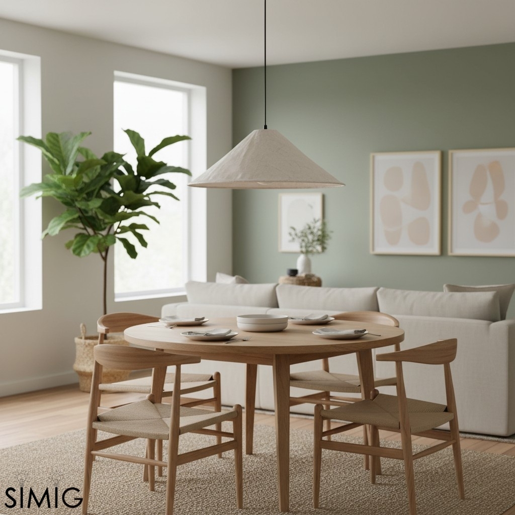 Zalen Textured Linen Pendant Lamp - Neutral Lighting for Living Room T649