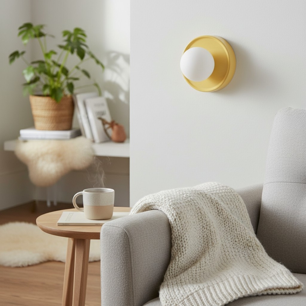Solna Round Wall Lamp - Modern Glass and Ceramic for Bedroom T745
