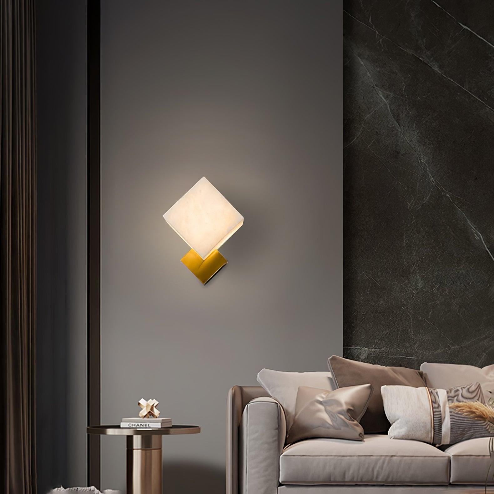 Block Alabaster Wall Sconce T1611