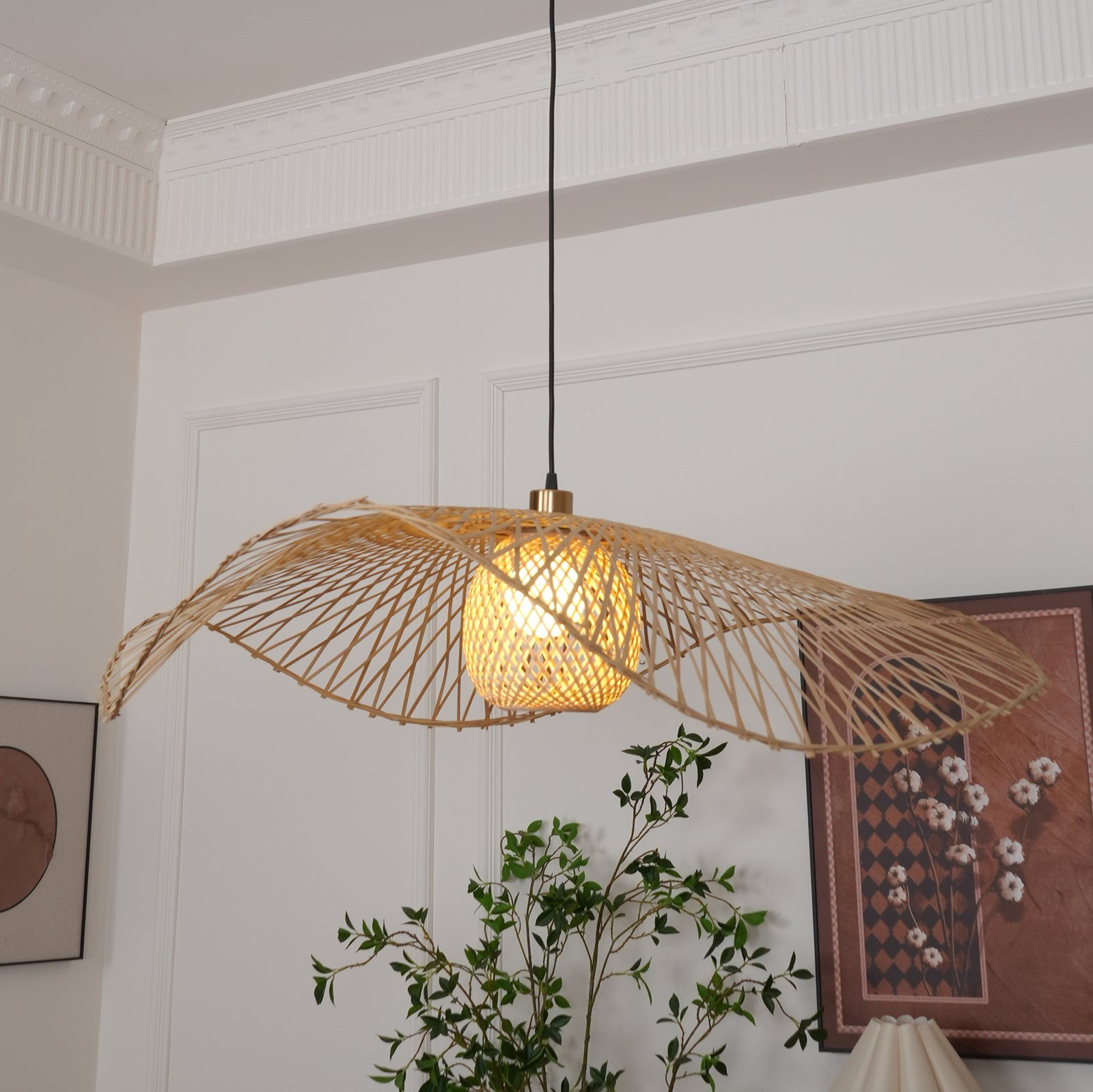 Bamboo Lotus Leaf Pendant Lamp P004
