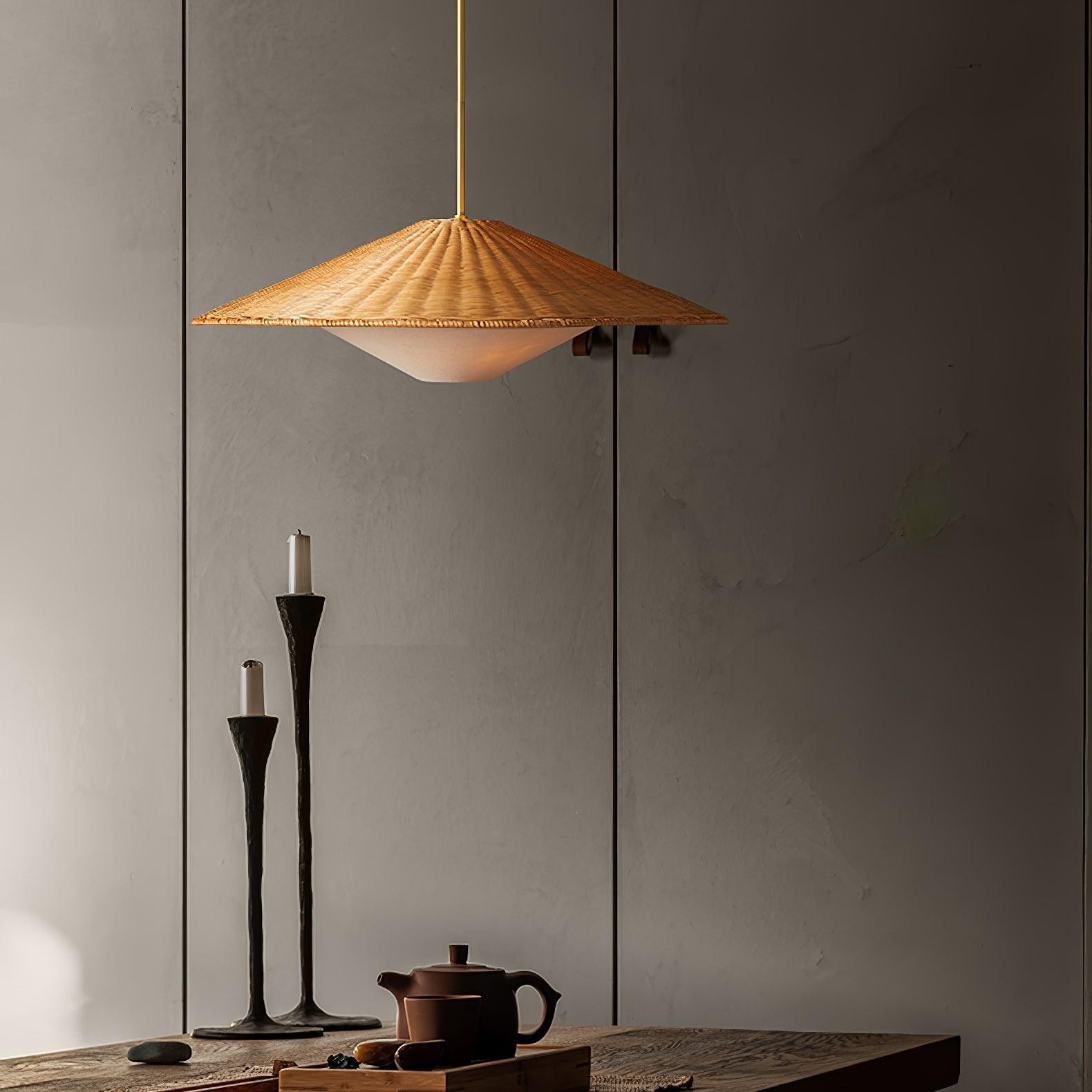 Rattan Hat Pendant Light Suitable For Living Room M513