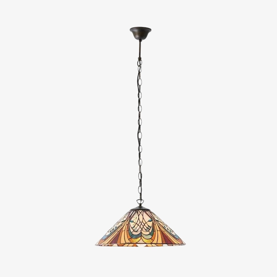 TF Hector Pendant Light - Art Nouveau Stained Glass Decorative Light for Dining or Living Room T1029