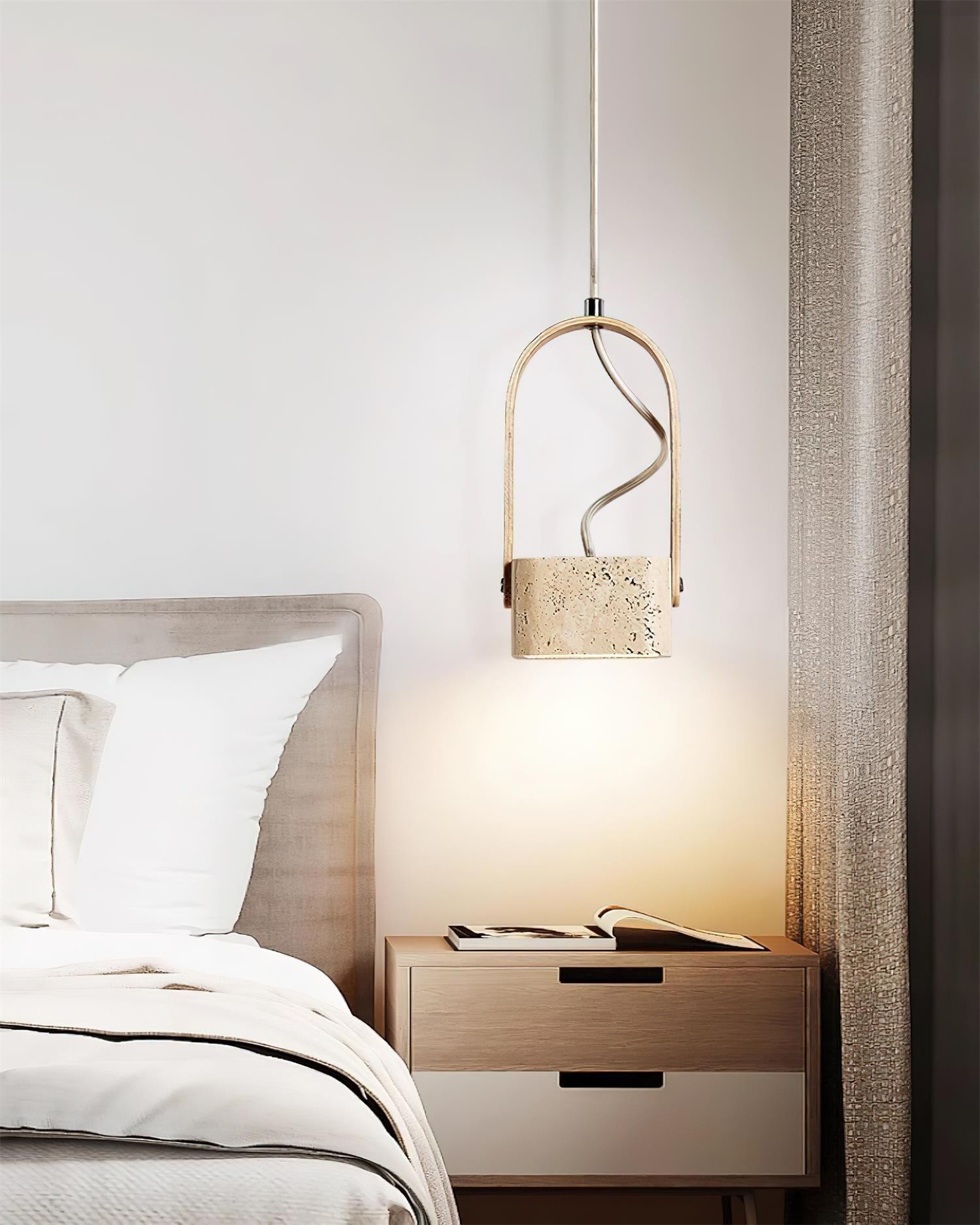 Geometric Yellow Travertine Pendant Lamp M267