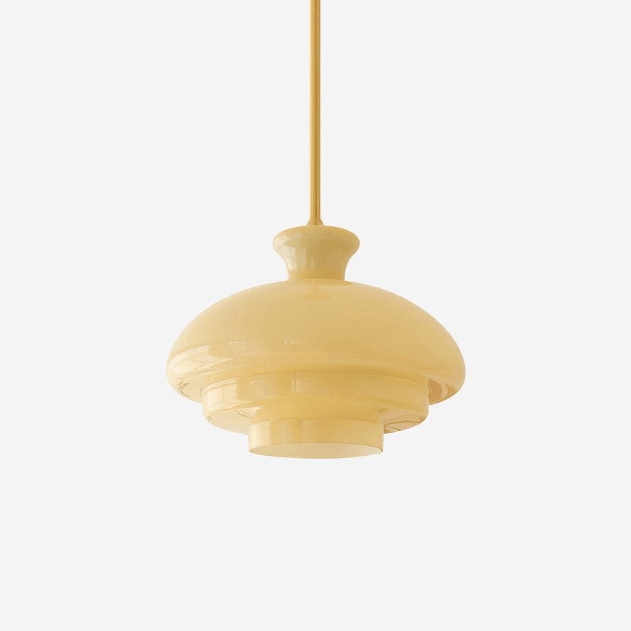 Round Yellow Stylish Simple Glass Pendant Lamp M520