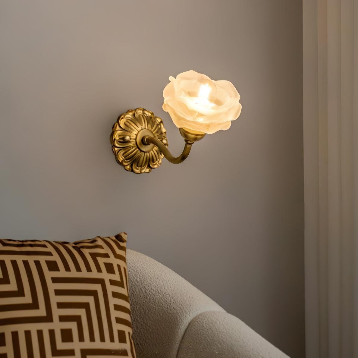 Brass Rose Wall Light M299