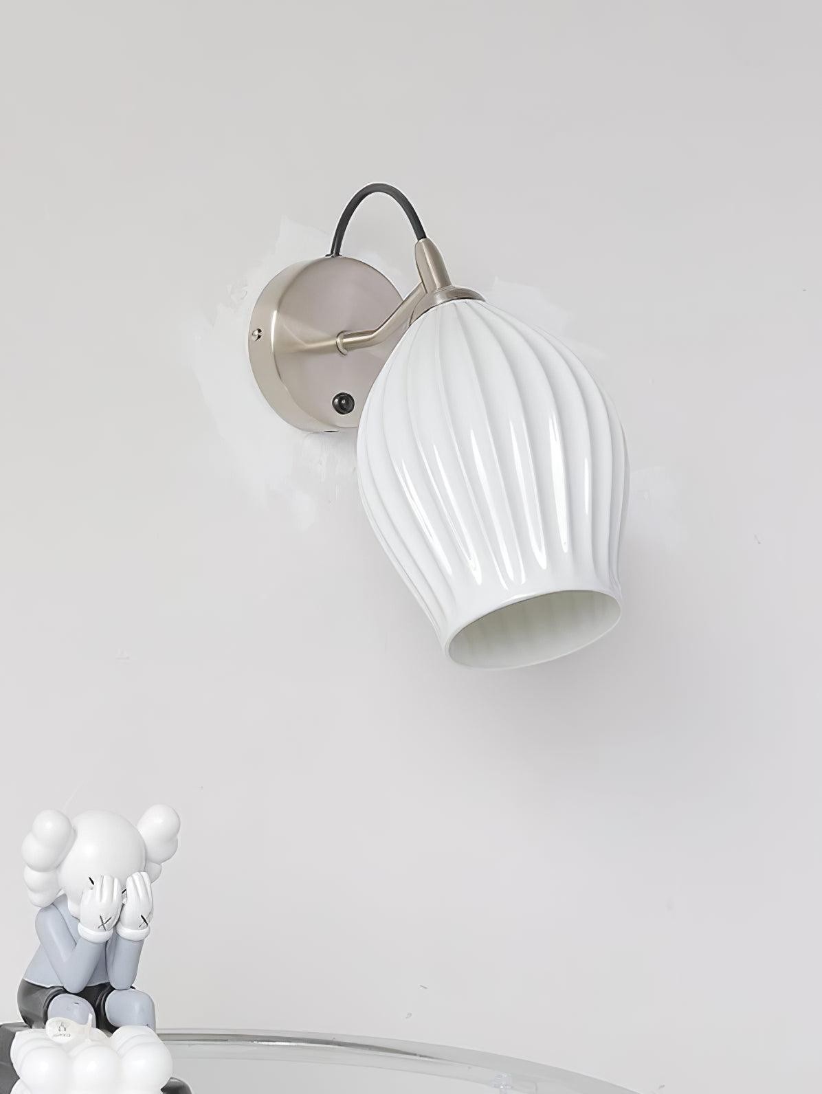 Cream Style Ceramic Ribbed Wall lamp M564