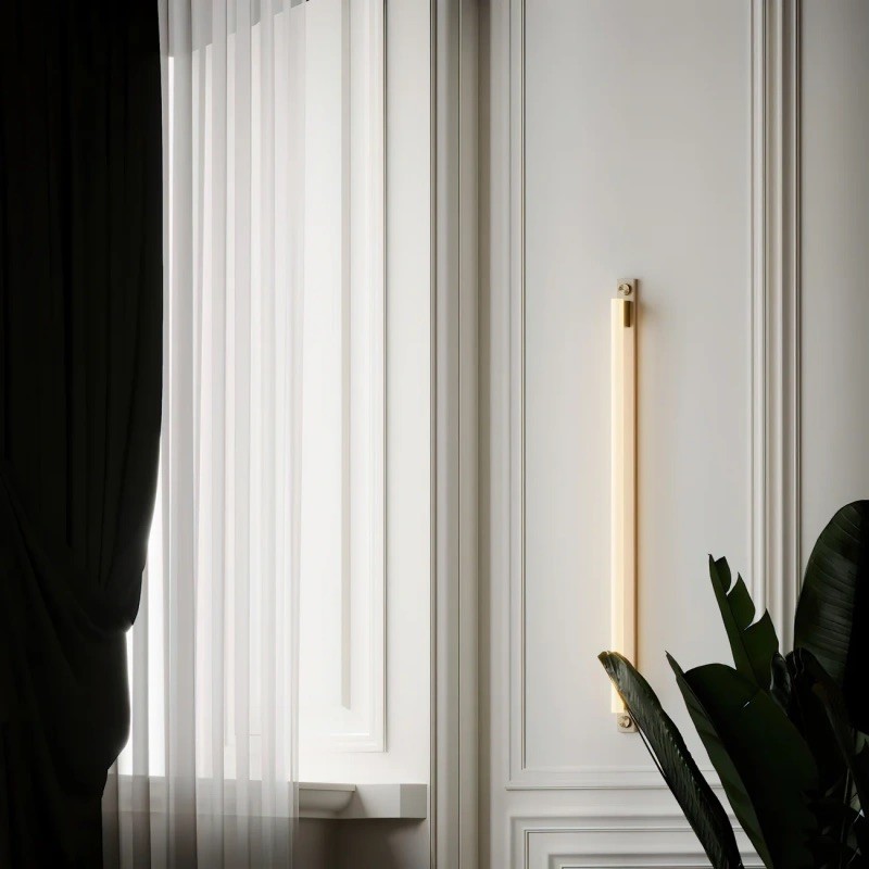 Travertine Wall Lamp - Brass Finish with Soft Ambient Glow S327