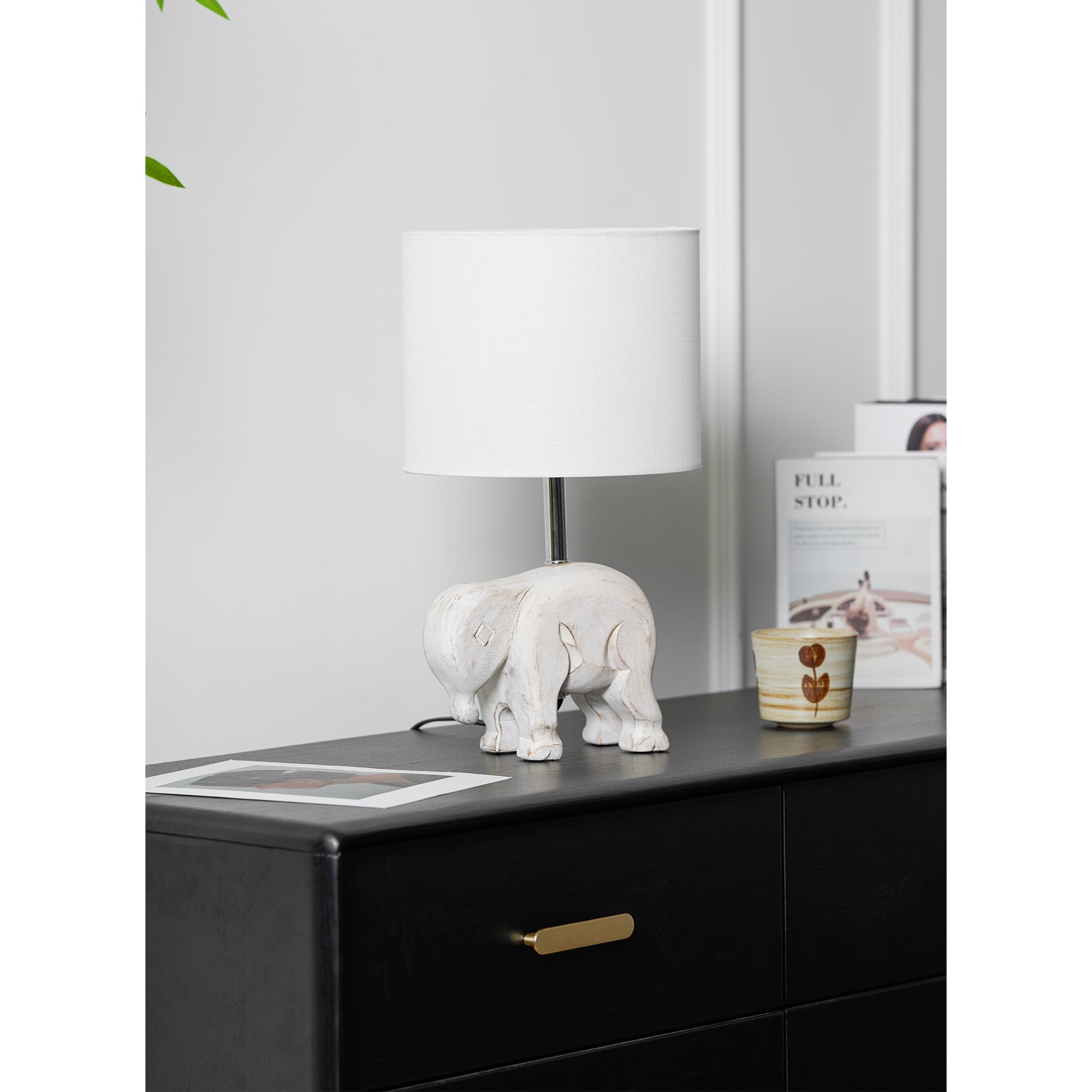 Carved Wood Animal Table Lamp T1745