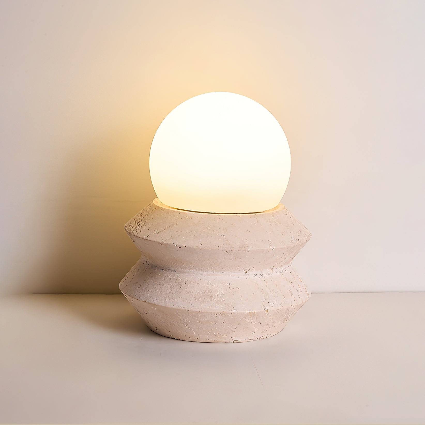 Fin Travertine Table Lamp (Built-in Battery) T1884