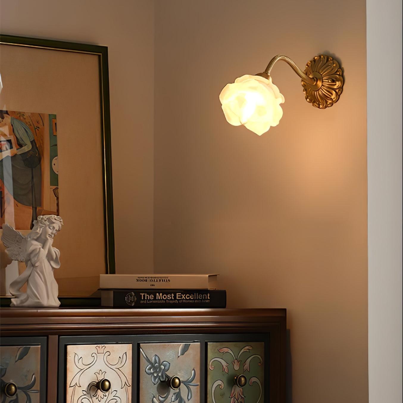 Brass Rose Wall Light M299