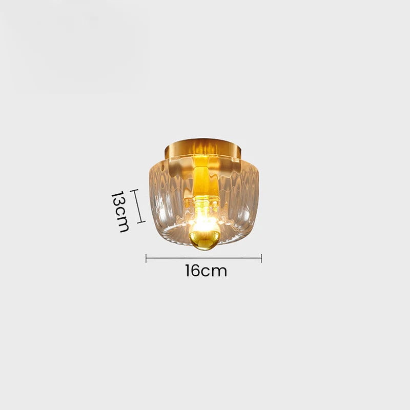 Clara Rays Contemporary Brass Glass Ceiling Light T2175