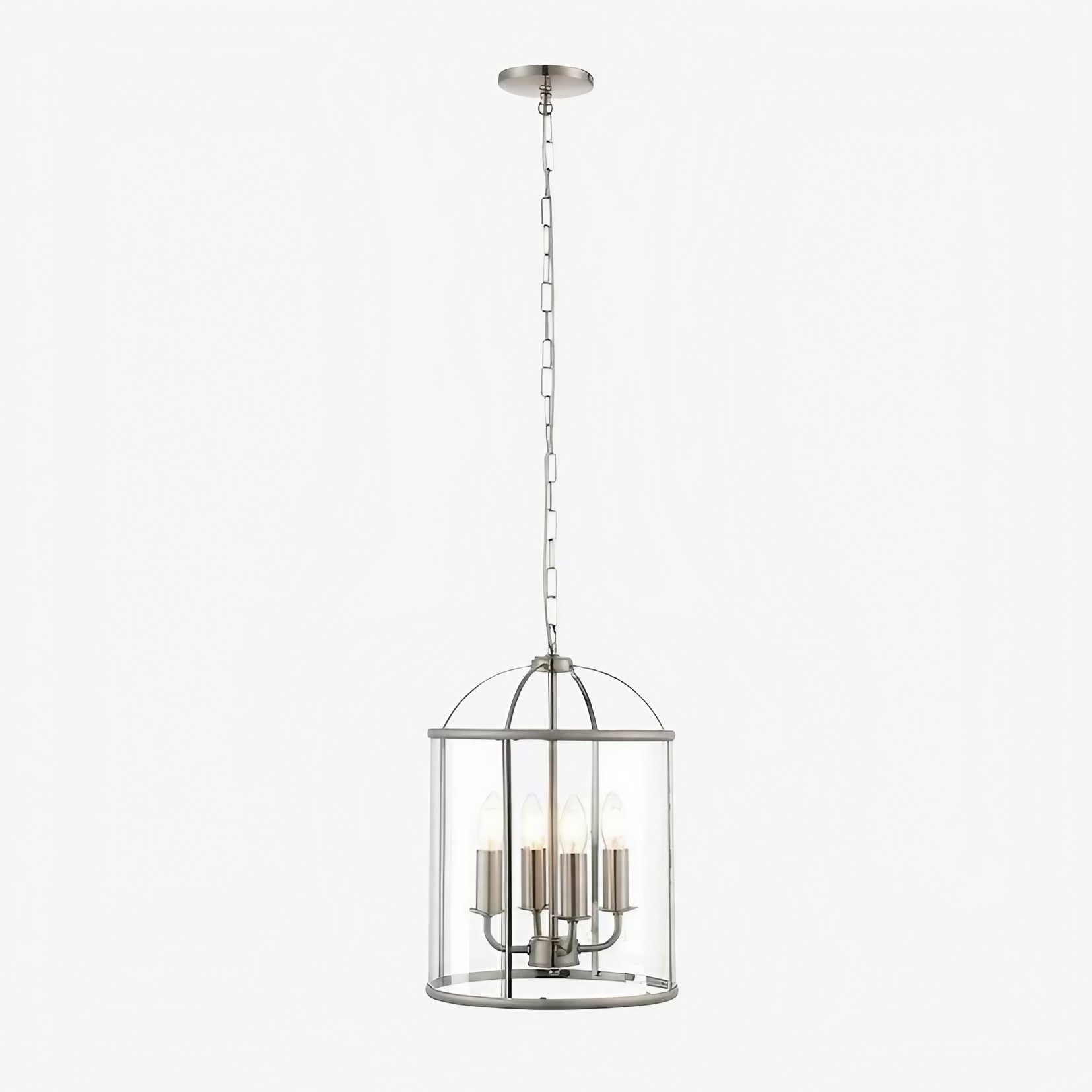 Luxvana Bell Shaped Glass Pendant Light - Industrial Metal Lantern Design Fixture for Kitchen T866
