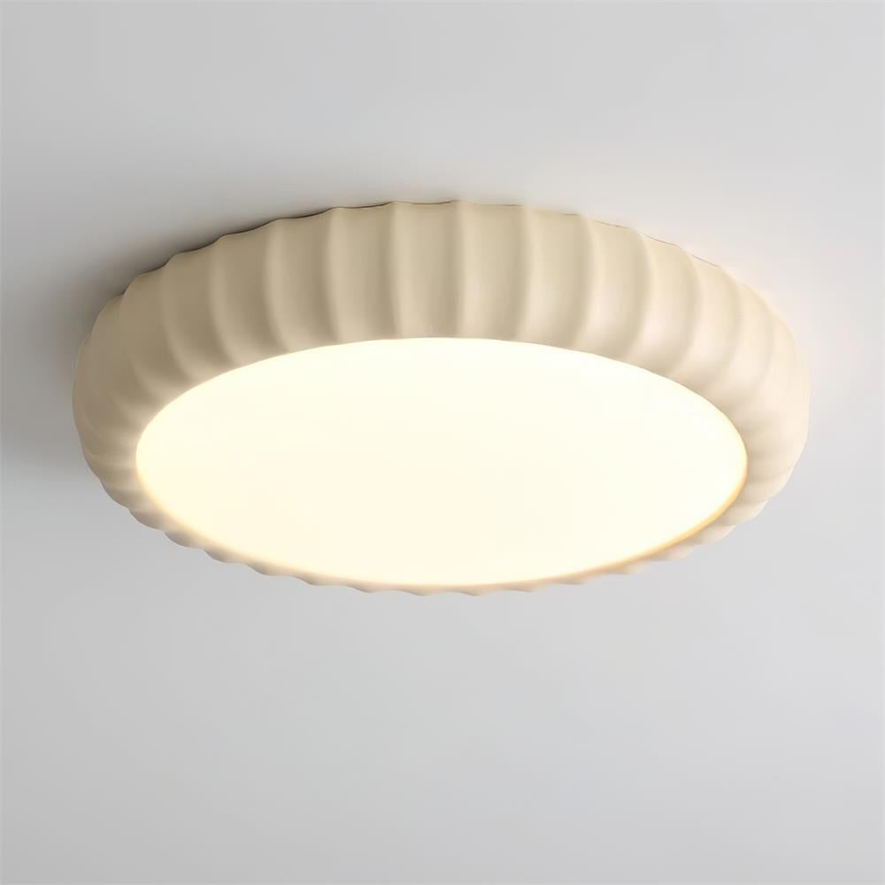 Simple Cream Style Wave Round Ceiling Light M145