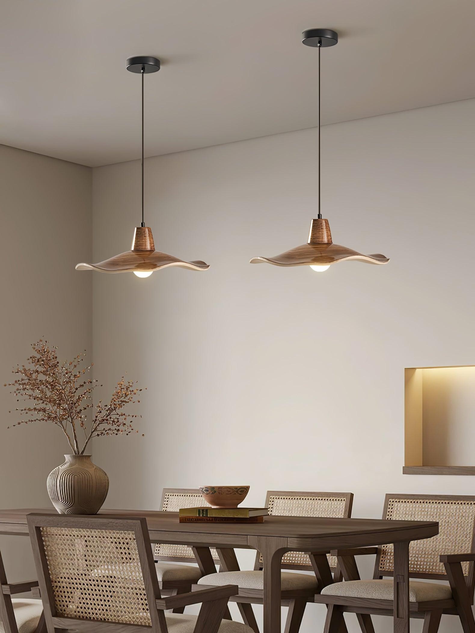 Black Imitation Walnut Wood Grain Kitchen Pendant Lamp M492