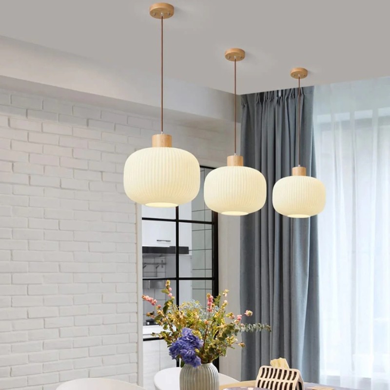 Nordic Ribbed Glass Pendant Light S135