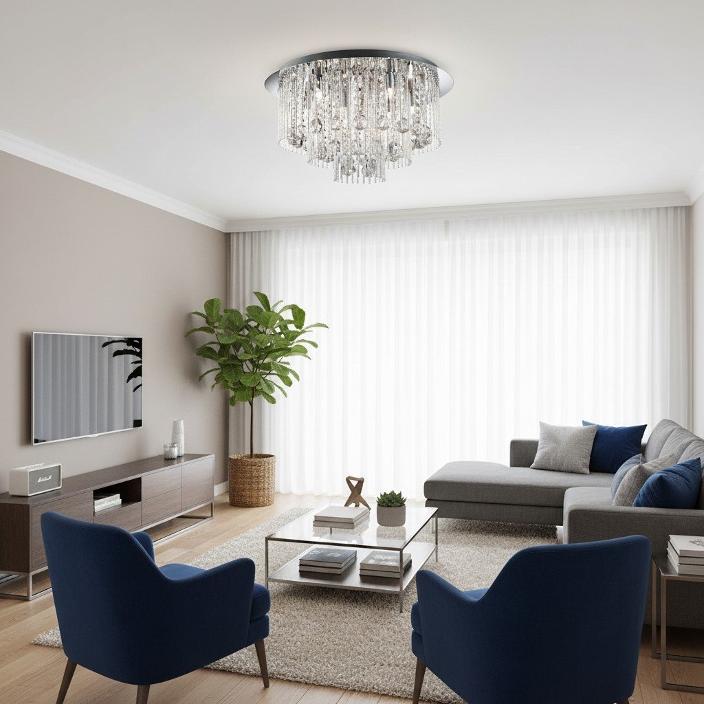 Virelis 8 Light Twist Tubes Ceiling Light - Modern Crystal Design for Dining Rooms or Lounges T990