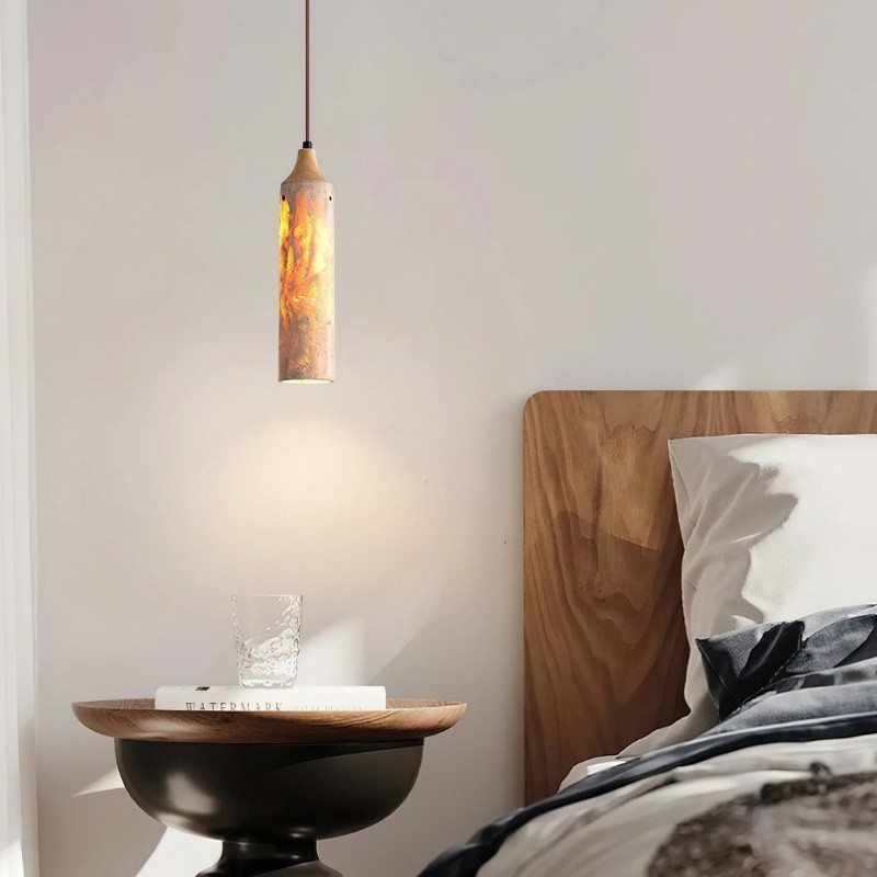 Modern Wabi-Sabi Travertine Pendant Lamp for Minimalist Spaces S271