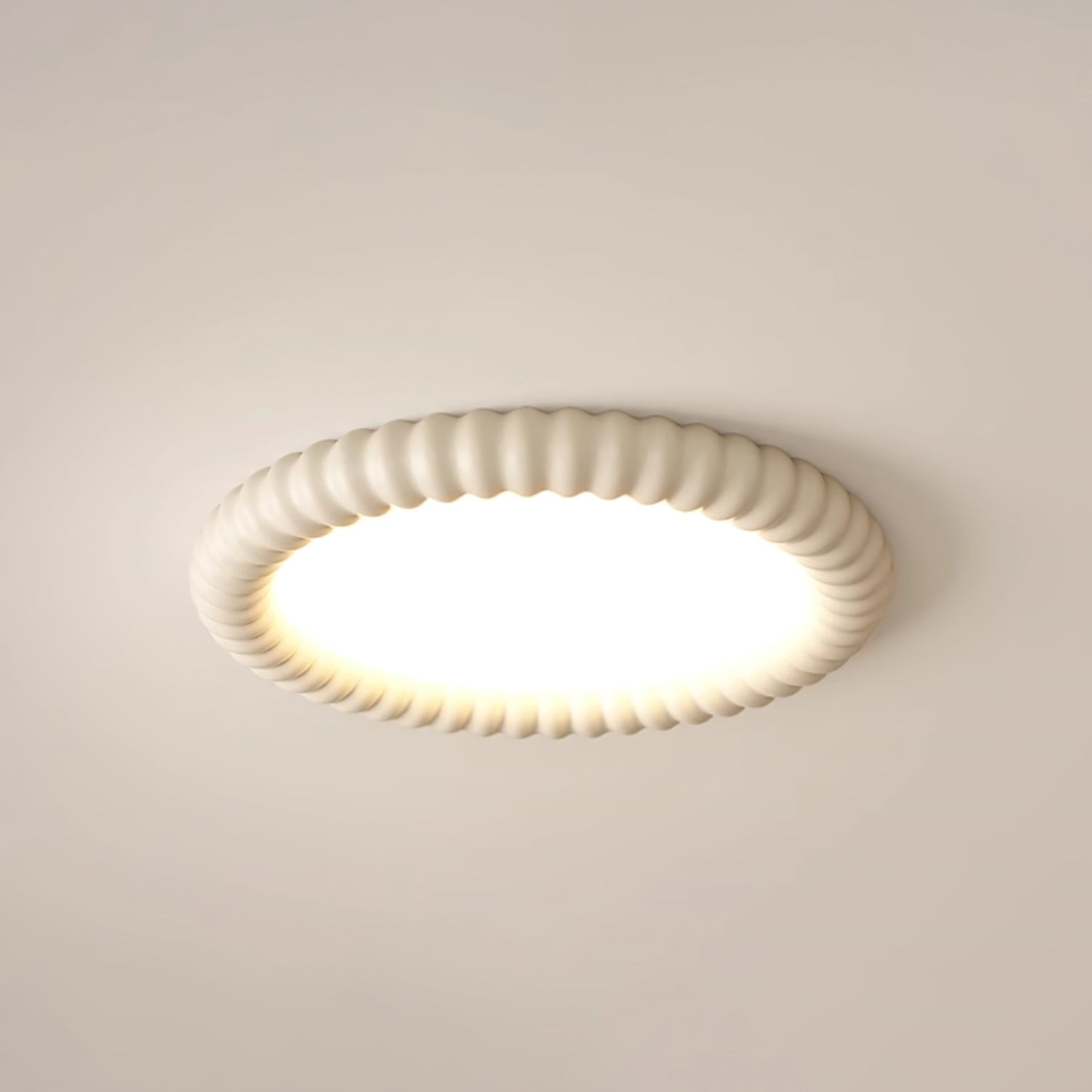 Cream Style Ripple Ring Ceiling Lamp M421
