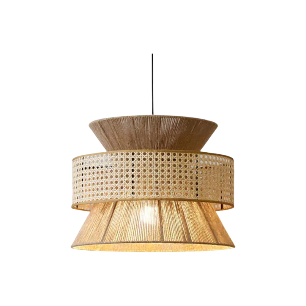 Handwoven Hemp Rope Rattan Veil Pendant Light T2037