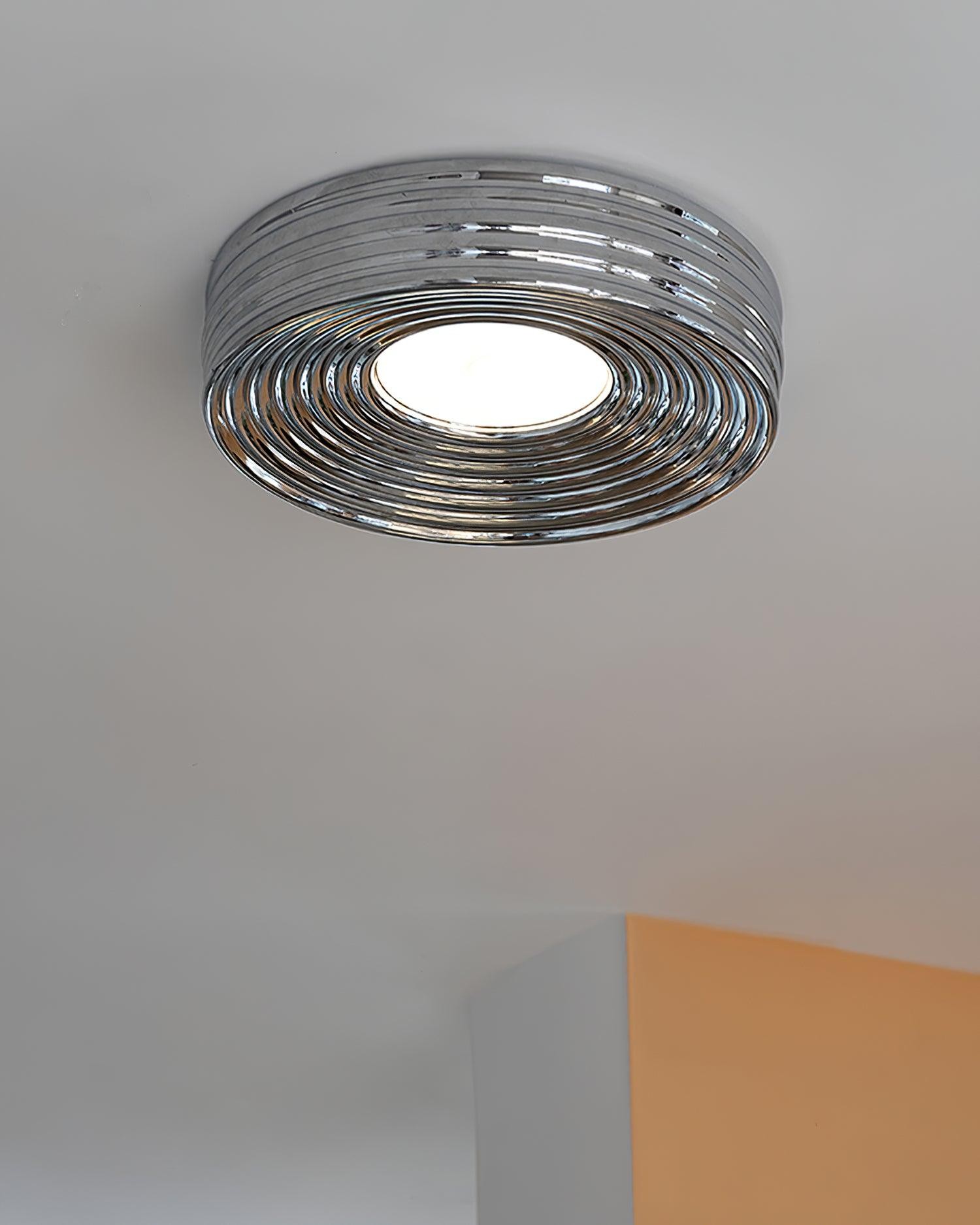 Cream Ribbed Three-color Changing Ceiling Light M290