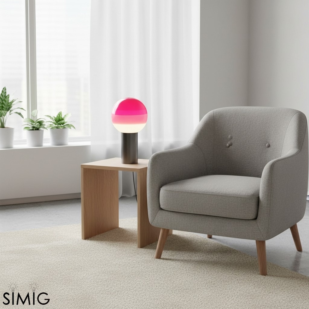 Tintelle Pink Glass Sphere Table Lamp - Contemporary Interior Style T532