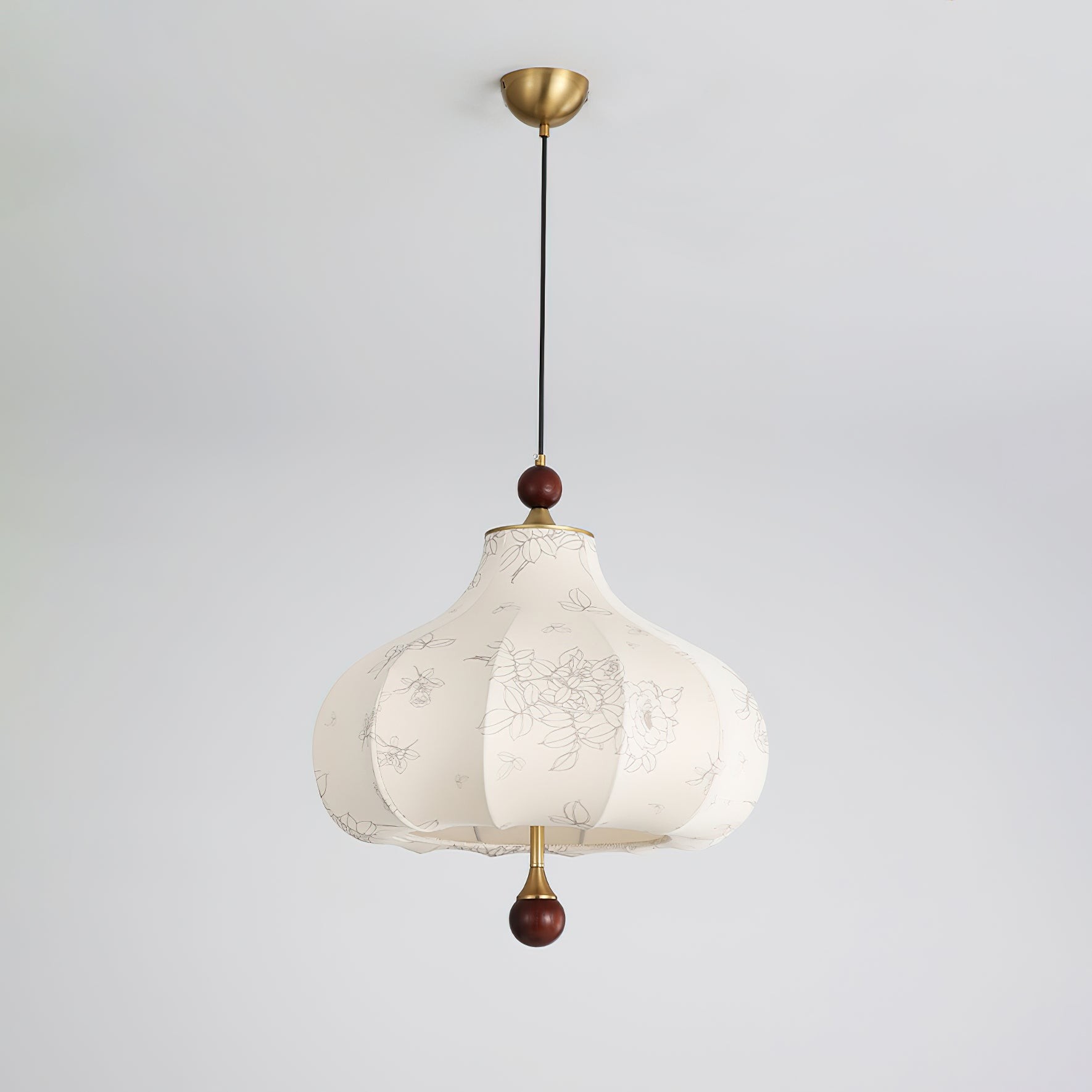 French Retro Fabric Pattern Pendant Lamp M562