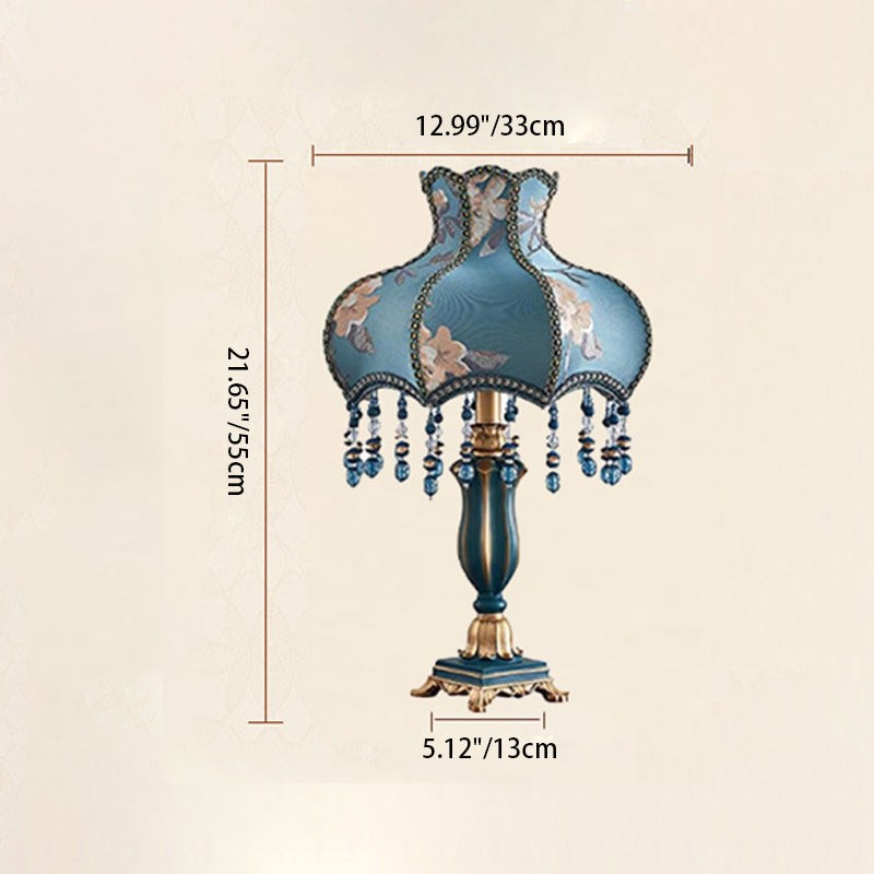 Palace Floral Resin Carved Base Table Lamp M500
