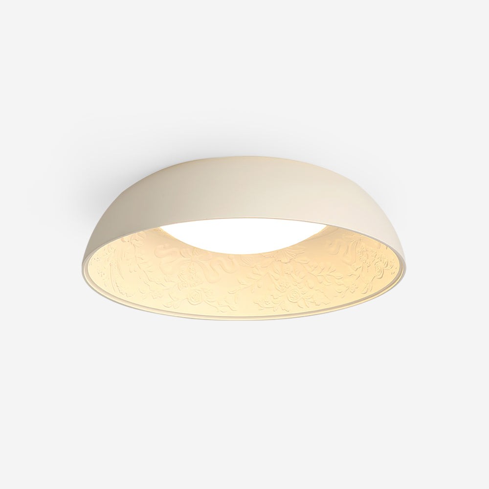 French Romantic Carved Round LED Ceiling Lamp M264
