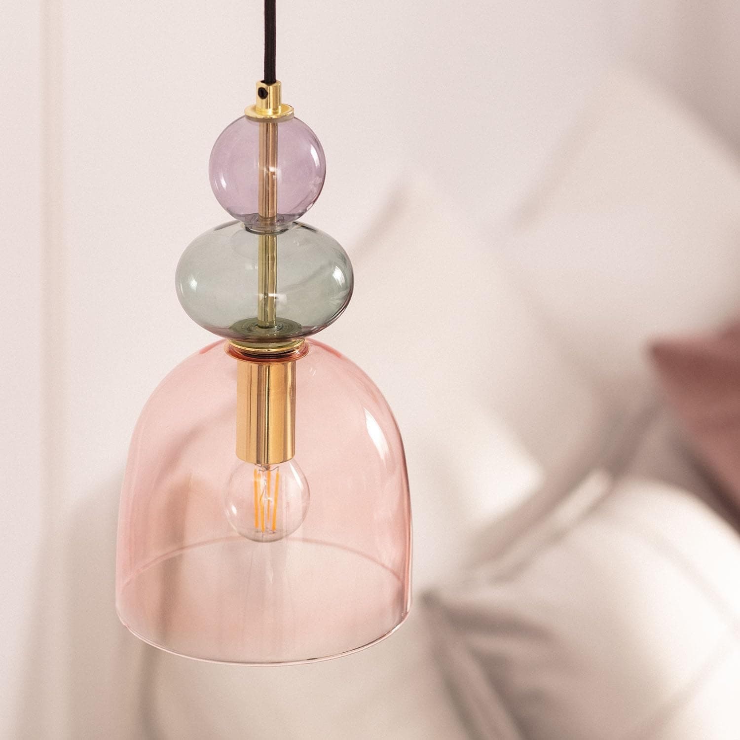 Contemporary Glass Lamp – Soft Glow for Modern Interiors S243