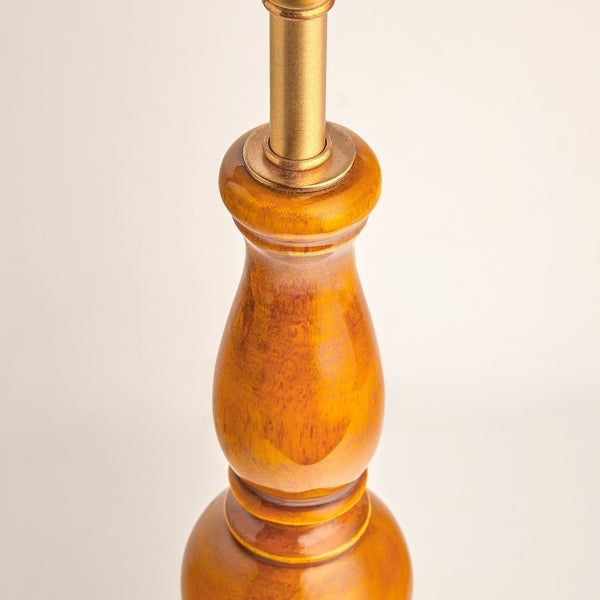 Grainora Table Lamp - Wooden Base with Fabric Shade for Living T568