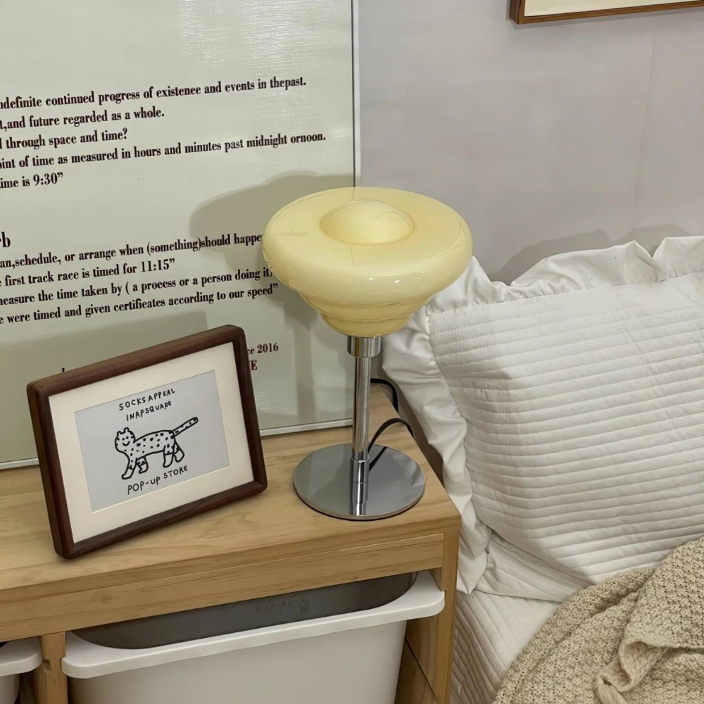Modern Table Lamp Featuring Textured Glass Shade S247