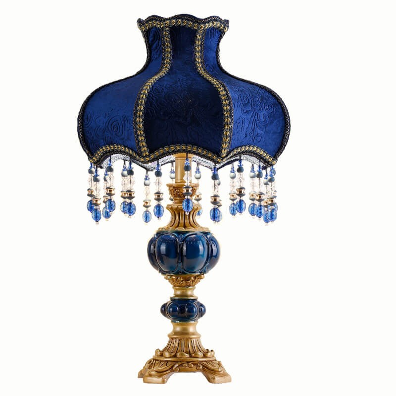 Palace Decoration Design Dark Blue Fabric Table Lamp M498