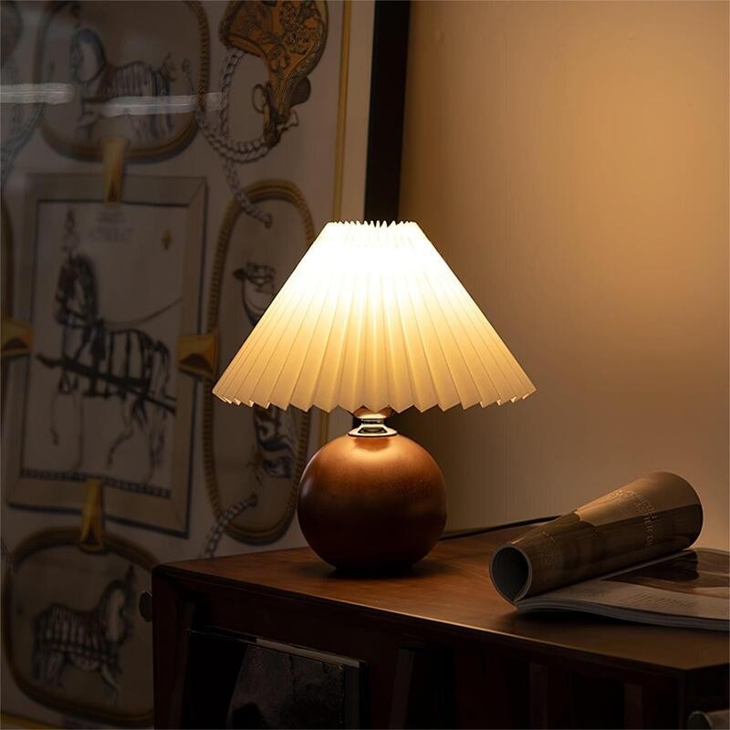 Modern Pleated Table Lamp Beside Lamp