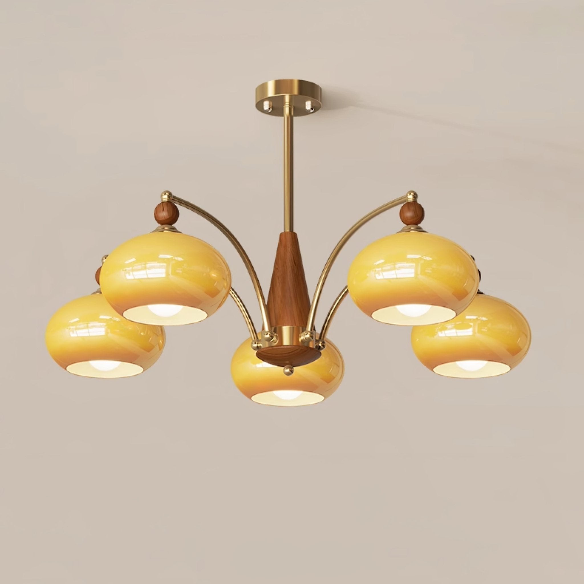 Vintage Multihead Persimmon Chandelier M325