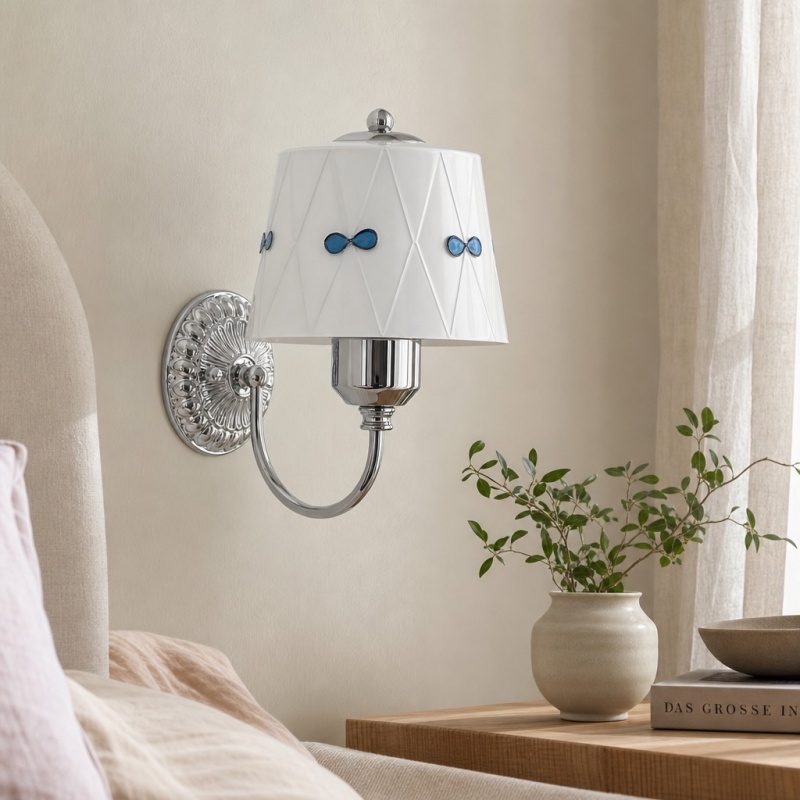Billa Bow Knot Glass Wall Lamp - Vintage Artistic Design for Bedroom Hallway T2268