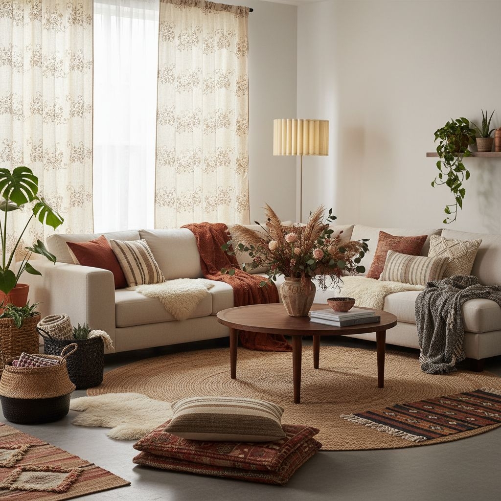Velura Stand Floor Lamp - Beige Linen Shade and Metal Stand T1070