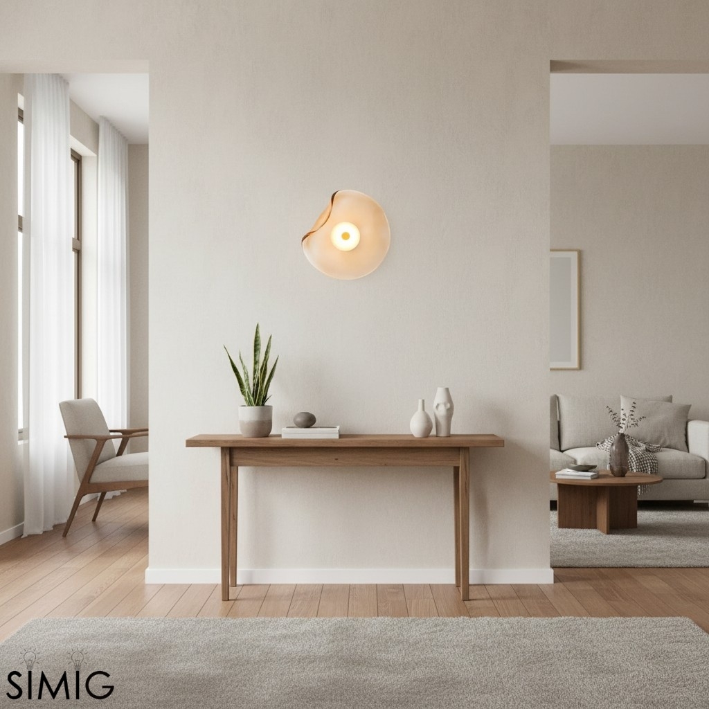 Lunacrest Curved Wall Lamp - Modern Metal and Glass for Hallway T584