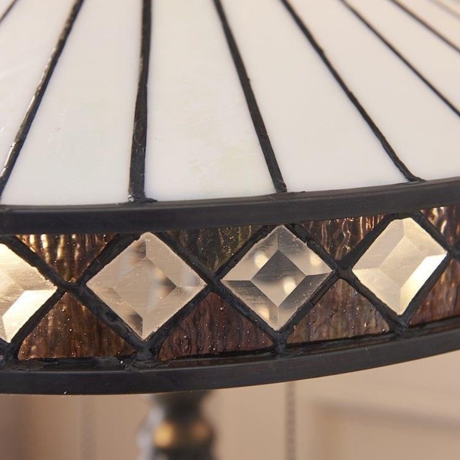 TF Fargo Geometric Glass Tiffany Lamp - Art Deco Table or Floor Light T643