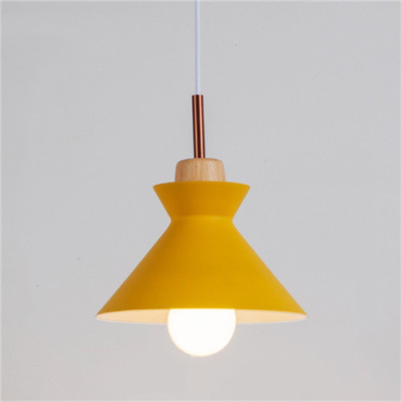 MULTI Scandinavian Metal Wood Macaroon Pendant Light for Bedroom S32