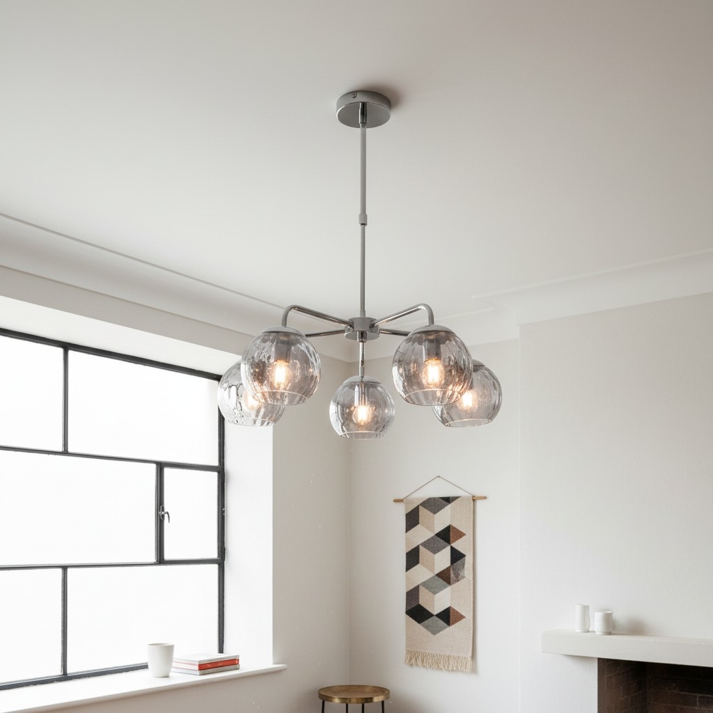 Tracian Glass Mid-Century Modern Globe Pendant Light for Dining Room T845