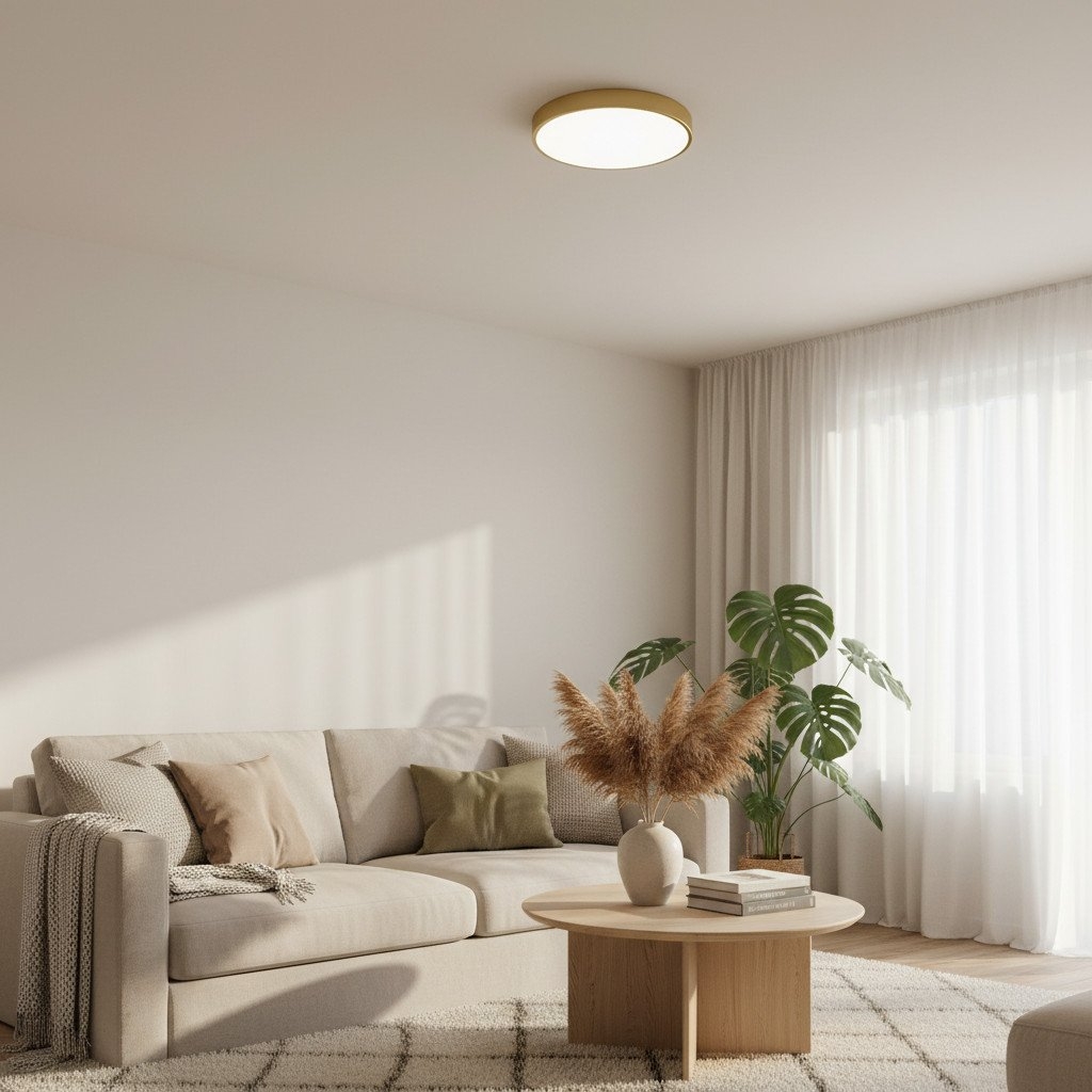 Rondi Minimalist Round LED Ceiling Light - Circular Iron Design for Living Room and Bedroom T558