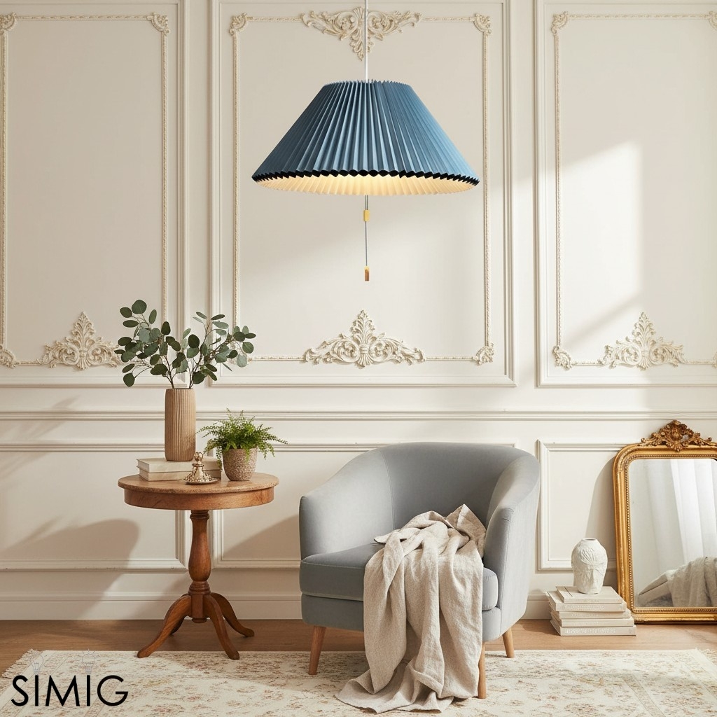 Méduse Pendant Light - Light Blue Papery Design for Modern Interiors