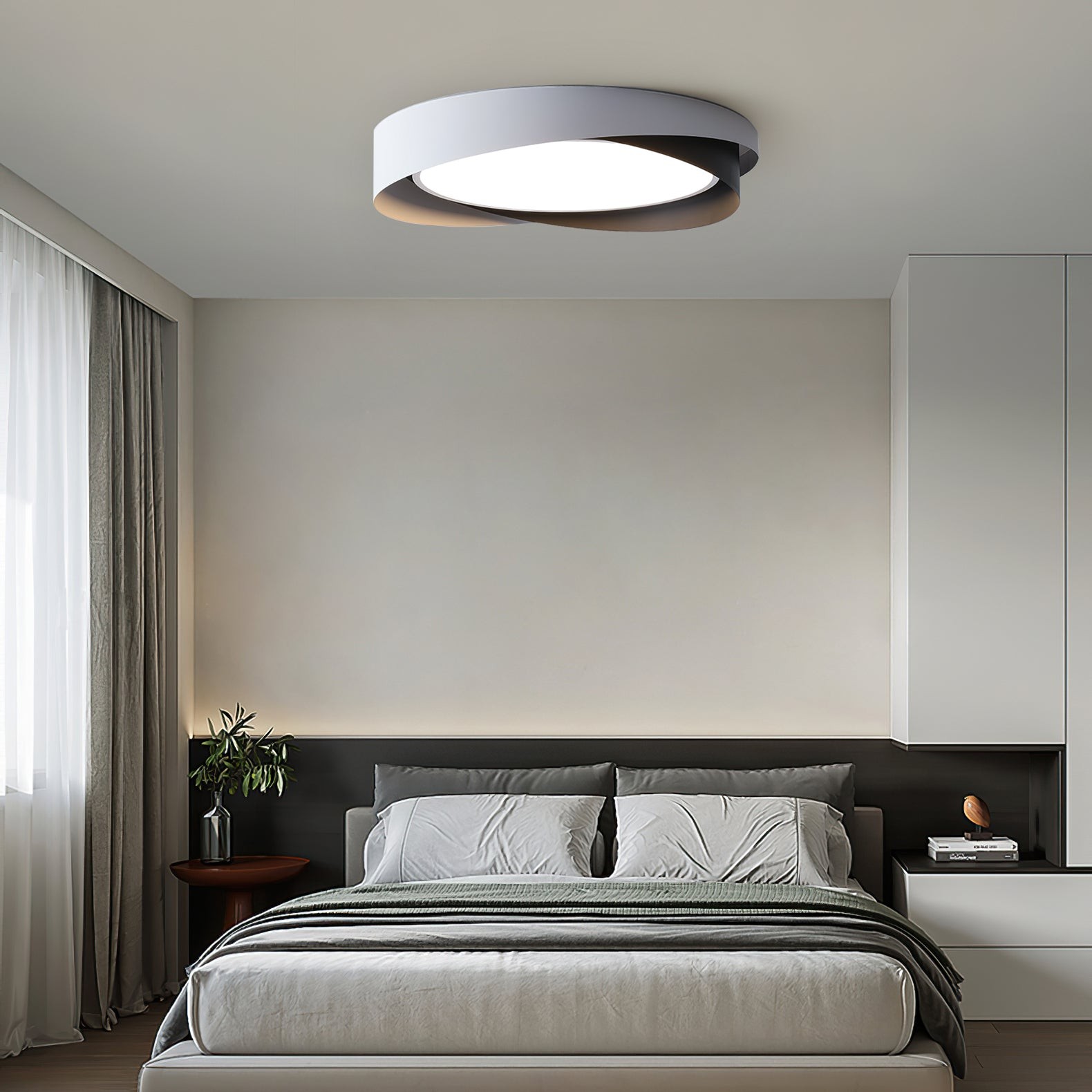 Nordic Style Modern Minimalist Wave Pattern Ceiling Lamp M424