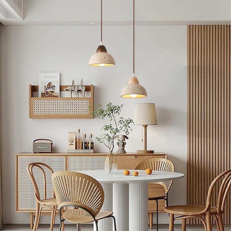 Modern Japanese Stone Pendant Light with Adjustable Suspension S269